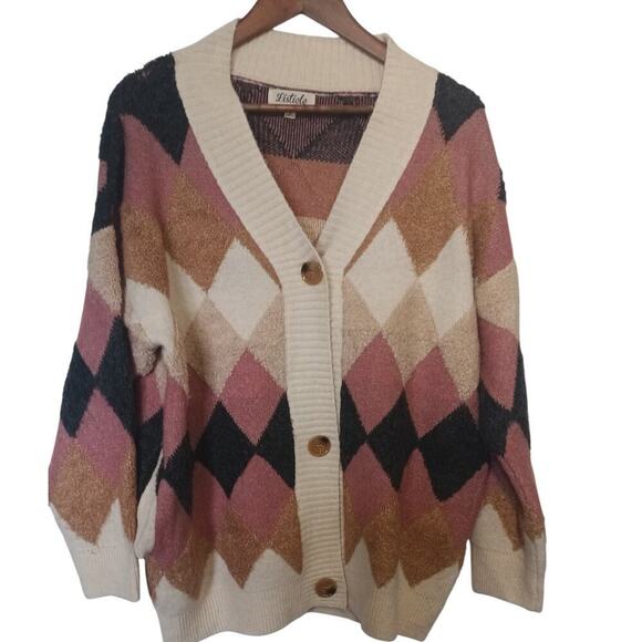 Lysticle Argyle Sweater Multicolored Small - Picture 2 of 5